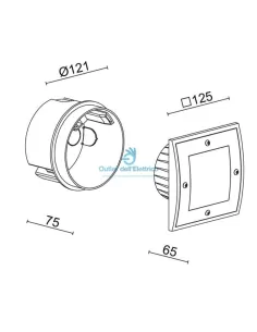 Augenti 9200C/ 1U1.VS.00 Spot encastré mural/plafonnier G9 boîtier IP65 25 W 250 V verre sat.bi 2